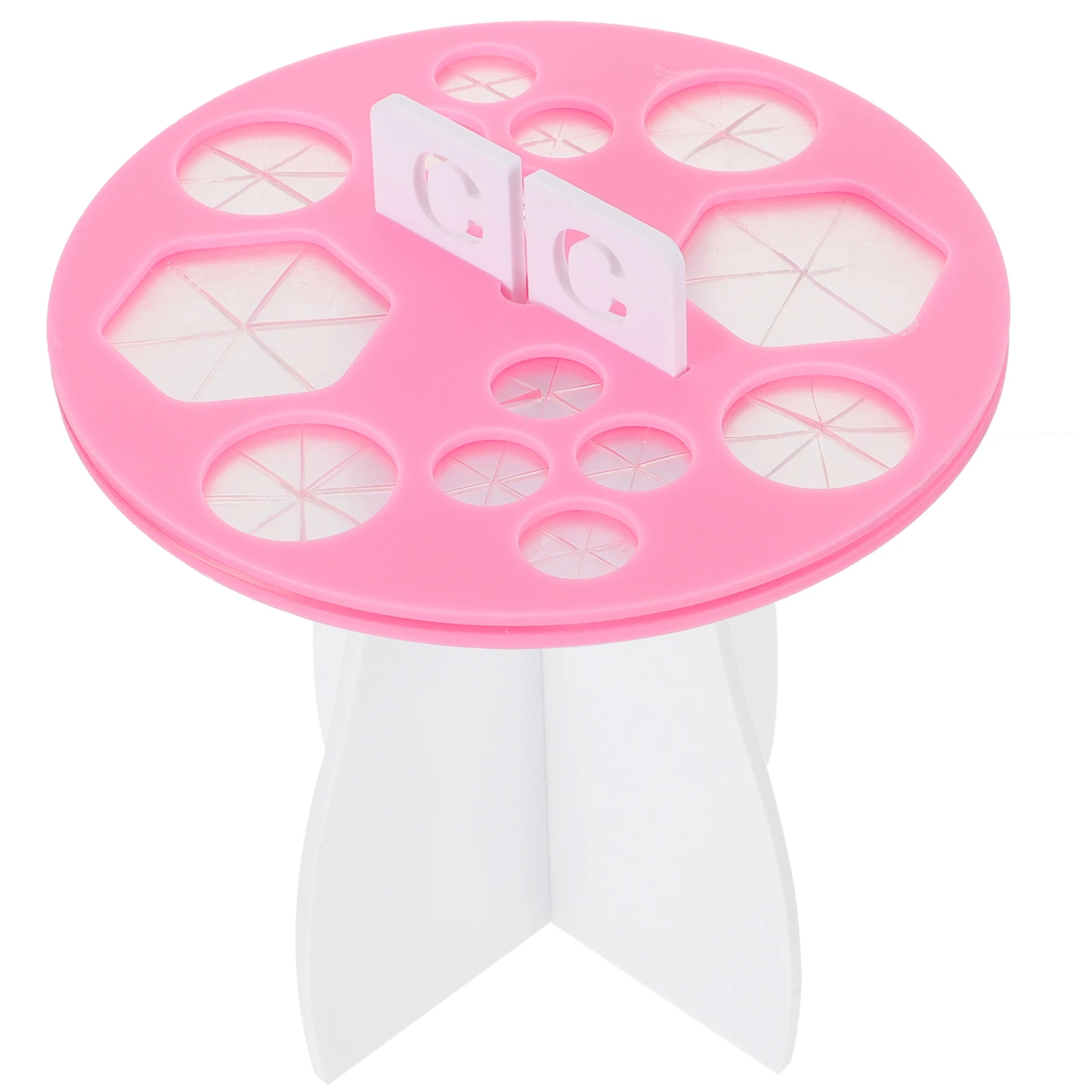 

Makeup Brush Rack Organizer Simple Pink Vanity Beauty Storage Drying Stand Holder For Brushes At Home Salon Use