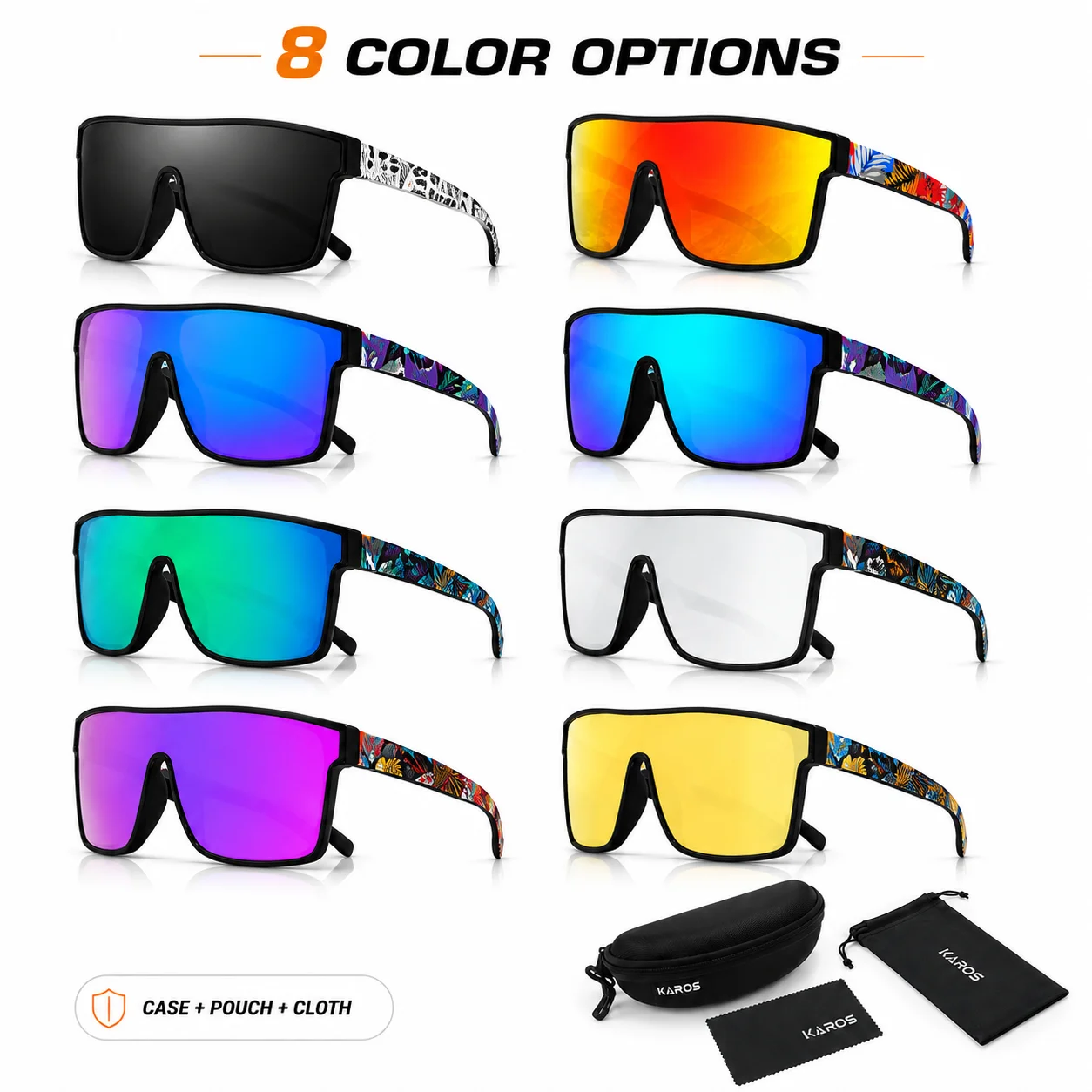 Oversized Shield Sport Sunglasses UV400 Outdoor Eyewear for Fishing Cycling Hiking Climbing Running Travel Daily Wear Men Women