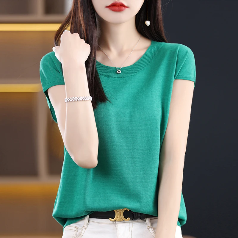 

2023 New Arrived Summer Women T-shirt Casual Tee Tops Summer Short Sleeve Comfortable Soft Female T-shirt Women Clothing