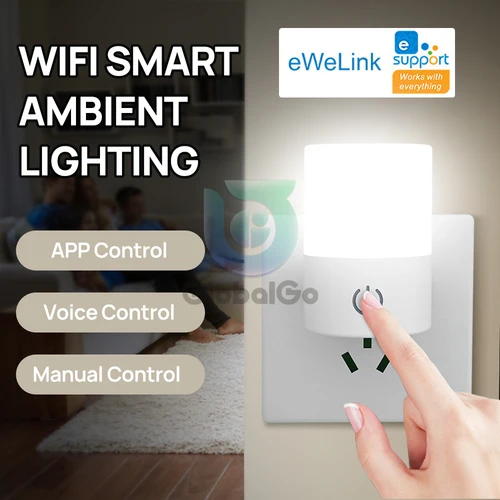 와이파이 스마트 7 색 주변 야간 조명 EU 플러그 AC 110-220V eWeLink 앱 원격 제어 음성 제어 타이밍 제어 스마트 홈