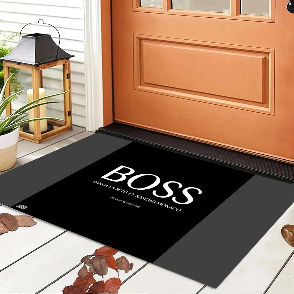 H-Hugo_Boss Logo Carpets for Kitchen Absorbent Mat House Entrance Mat Home Decoration Room Rugs Cute Room Decor Bedroom Mats