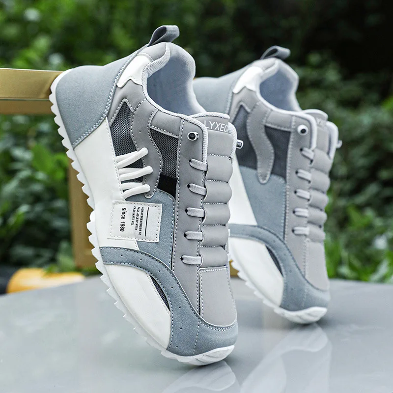 

Fashion brand tenis men casual faux leather sneakers male wedged shoes 2025 spring summer breathable trainers man gym run shoes