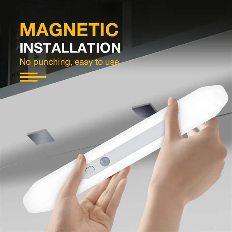 Wireless LED Under Cabinet Light 64-LED Motion Sensor Activated Night Light Bar Magnetic Lights for Kitchen Closet,Cabinet