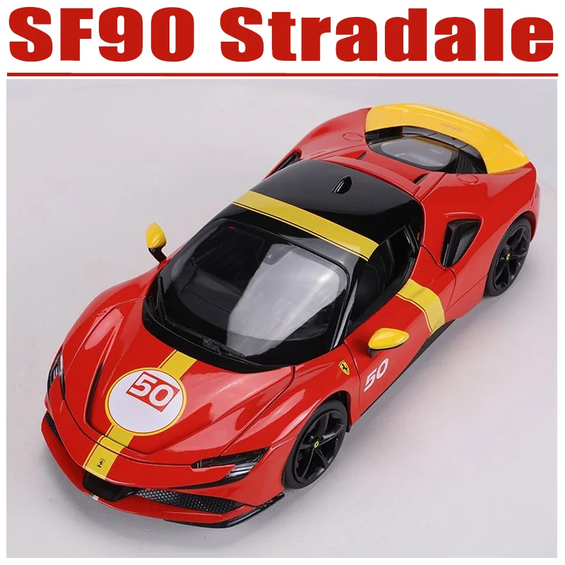 

Burago 1/18 SF90 Stradale Race Car Alloy Toy Motor Vehicle Diecast Metal Model Gifts