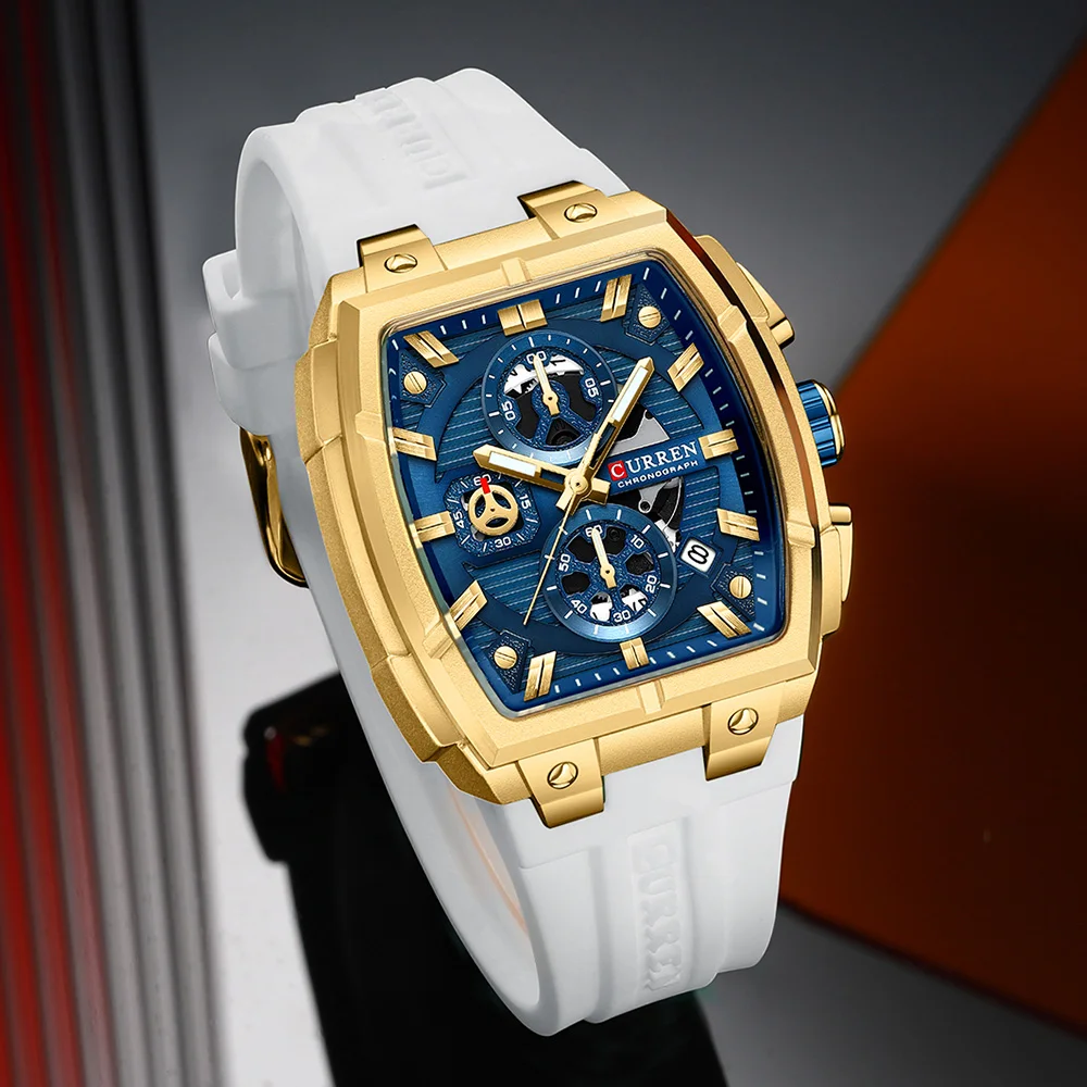 CURREN Men Casual Sport Military Quartz Calendar Wrist Watch for Man Business Leather Waterproof Male Clock Relogio Masculino image 5