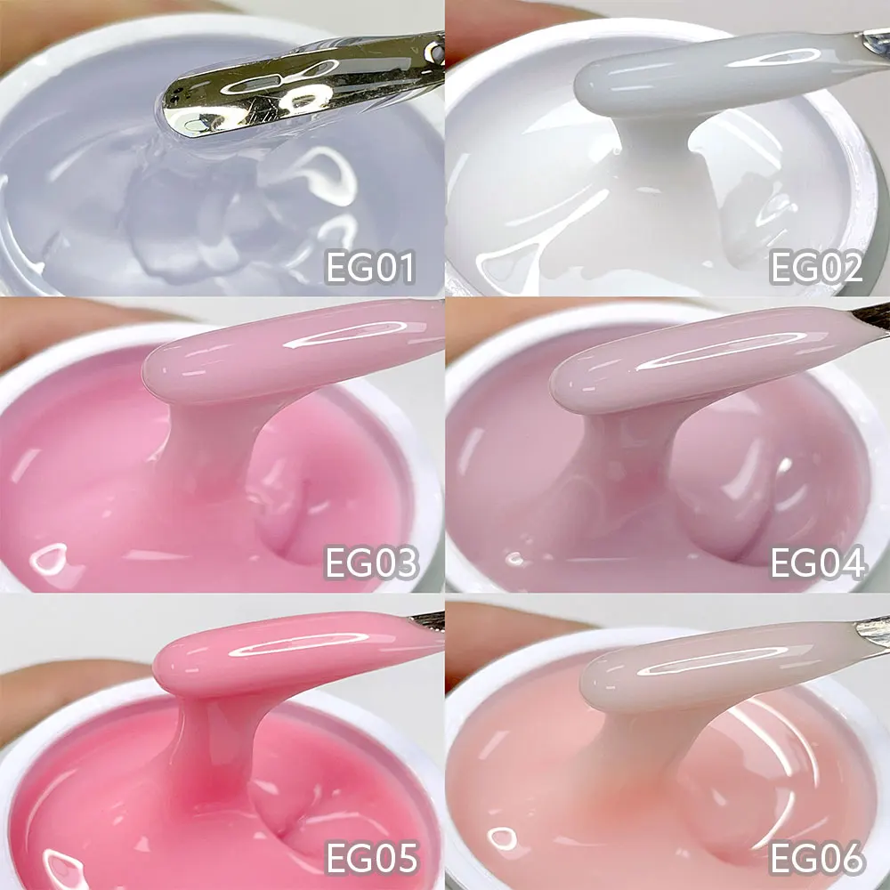 CANNI 28g 12Pcs Nail Extension Builder Nail Gel Set Natural Pink Nude Colours UV LED Soak Off Nail Gel Salon Use Extension Gel