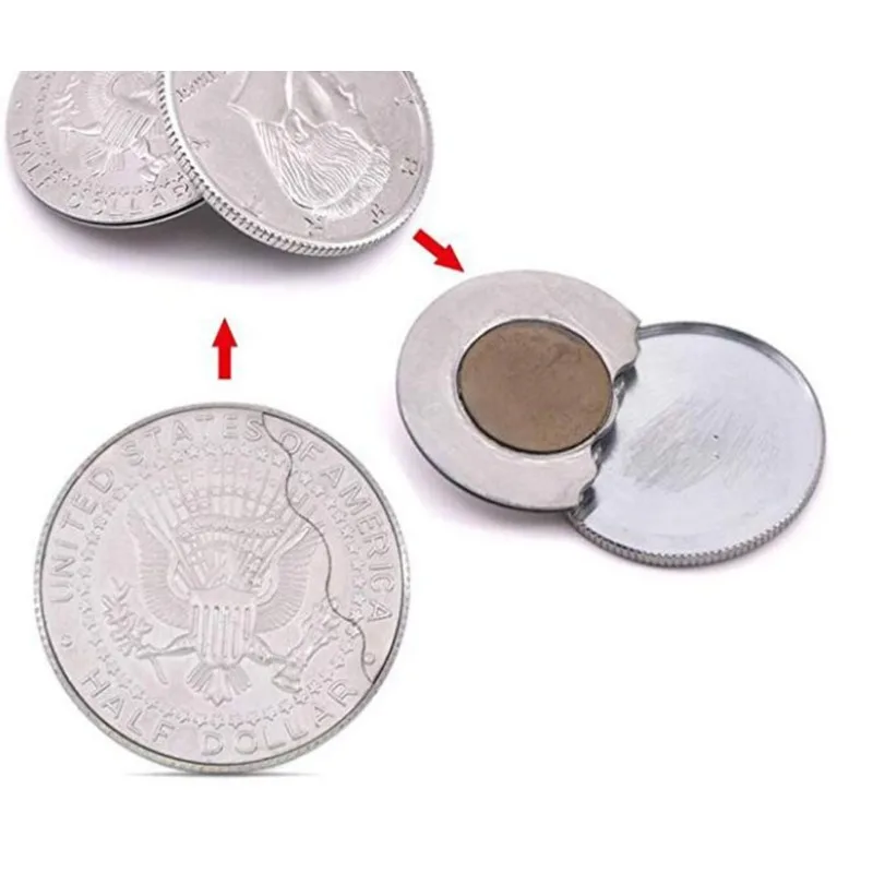 Magnetic Flipper Coin Butterfly Coin(USD half Dollar Copy) Magic Tricks Magician Accessories Close Up Props Gimmick Appear Magia