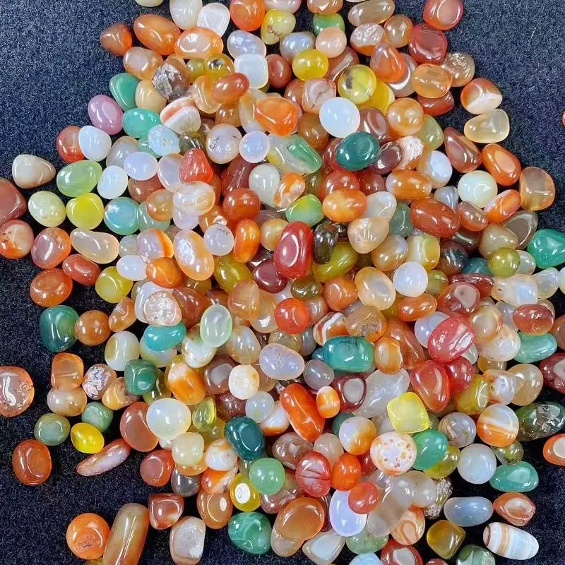 100g~500g Natural Polished Agate Pebbles – 1-1.6cm Tumbled Stones for Vase Fillers Fish Tank Gravel Home Centerpiece Decor TMZ