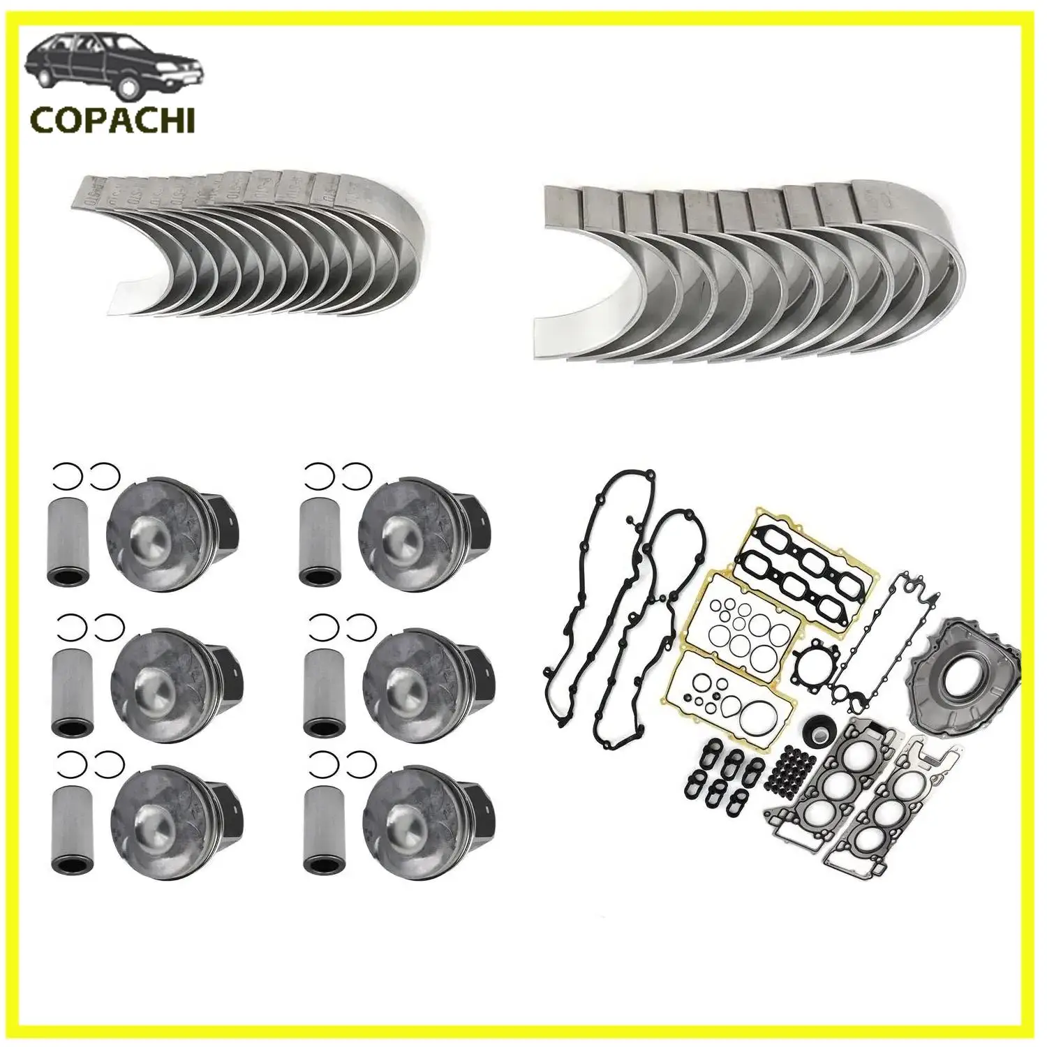 AJ126 Engine Overhaul Gasket Rebuilding Kit V6 Supercharged For Jaguar F-Pace F-Type XE XF XJ and Land Rover Range Rover 3.0L