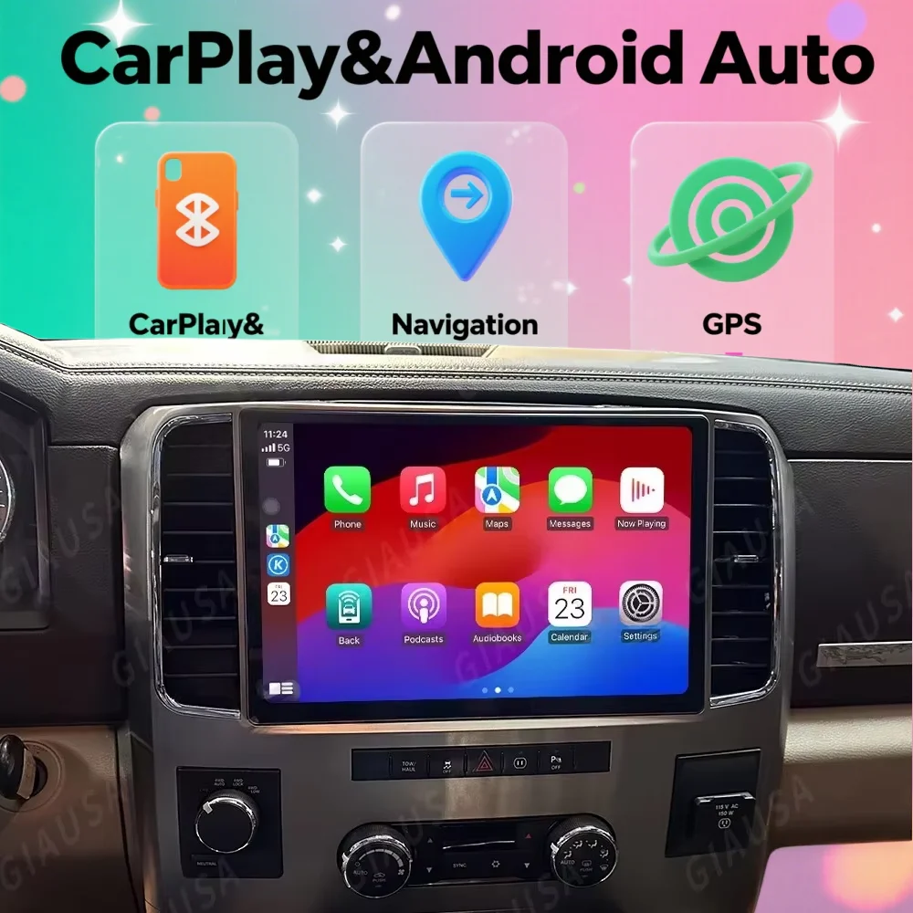 Android 13 Auto Car Radio For Dodge Ram 1500 2013-2018 Touch Screen Carplay Multimedia Player Stereo Head Unit GPS Navigation