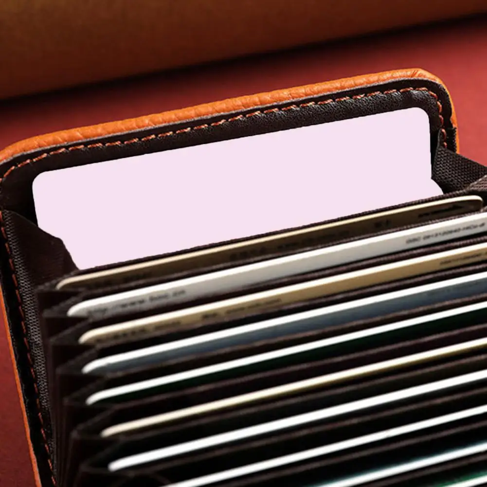 Card Holder Pouch Purse Changes Wallet with Buckle Closure Faux Leather Credit Card Holder Capacity Portable Waterproof Student