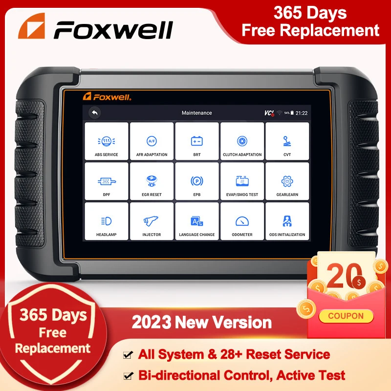 FOXWELL NT809 OBD2 Car Diagnostic Scanner All System Scan 30 Maintenance Bi-directional Test OBD2 Automotive Scan Tool PK MK808