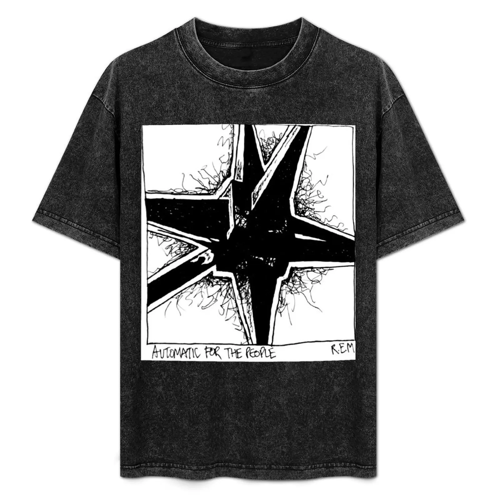 

Automatic For The People Black T-Shirt Cool Feeling Summer Tee Shirt
