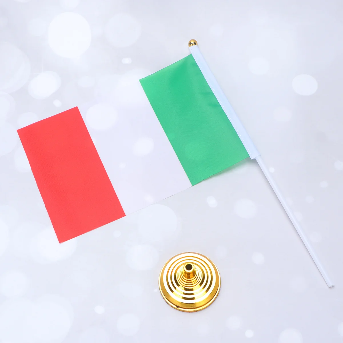 

12pcs Desktop With Base Polyester Tabletop Flag Decor For Home Office Party Festival Military Event Italy Mini Flag Stand