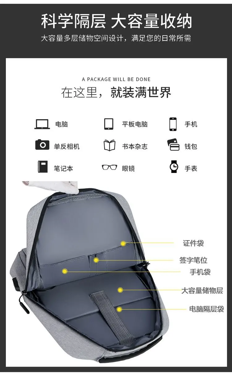 Leisure Business Computer Backpack New Large Capacity Men's Business Travel Backpack Fashion Backpack Designer Bag 2024