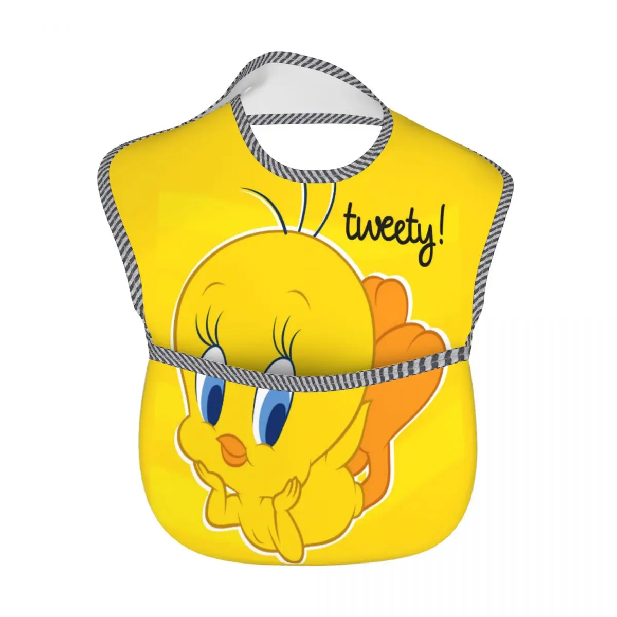 Tweety Bird Baby Bibs para comer, tecido impermeável, babador ajustável para criança, menino ou menina