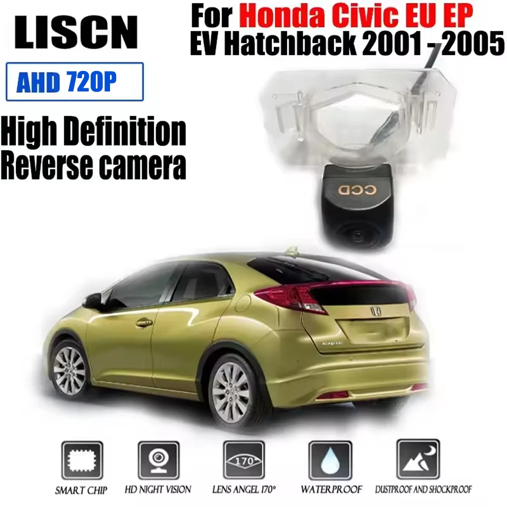 For Honda Civic EU EP EV Hatchback 2001 - 2005 HD Fisheye Rear Camera License Plate Camera Backup Reversing Camera