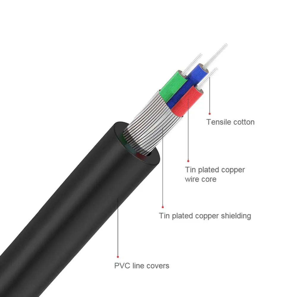 QGeeM RCA Cable 2RCA to 3.5 Audio Cable RCA 3.5mm Jack RCA AUX Cable for DJ Amplifiers Subwoofer Audio Mixer Home Theater DVD