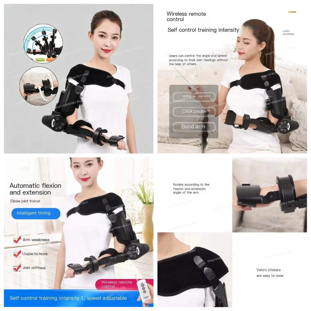 Upper Limb Rehabilitation Robot for Stroke, Elbow/Wrist Joint Exerciser, Hemiplegia Training Device with Arm Brace
