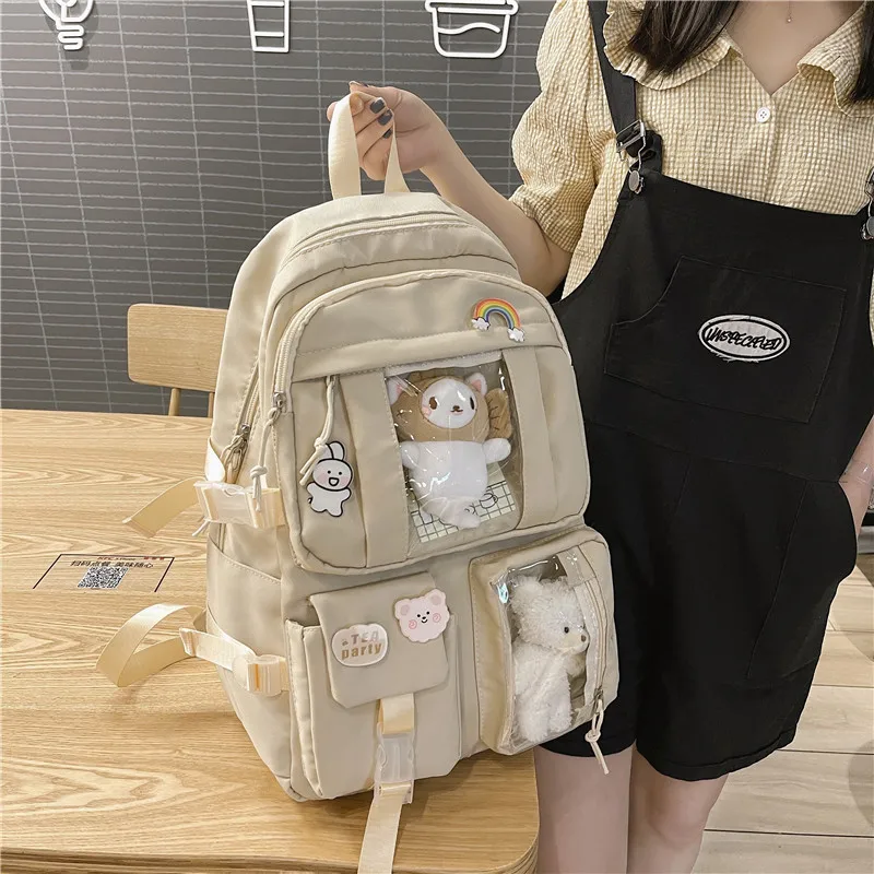 Large Capacity High School Student Backpack Ins Japanese Style Junior High School Student Schoolbag Female Korean Style Chic