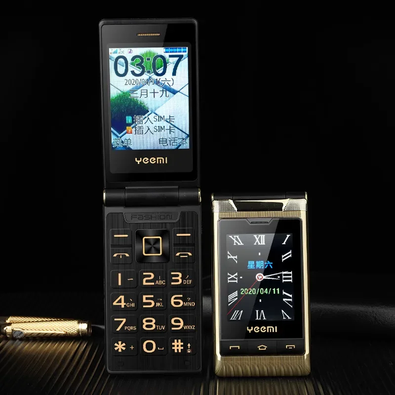 YeeMI G10 4G Telefon z klapką 2,4/2,8 cala Podwójny wyświetlacz Telefony komórkowe 1800mAh Bateria Duża klawiatura Duży głos dla osób starszych SOS