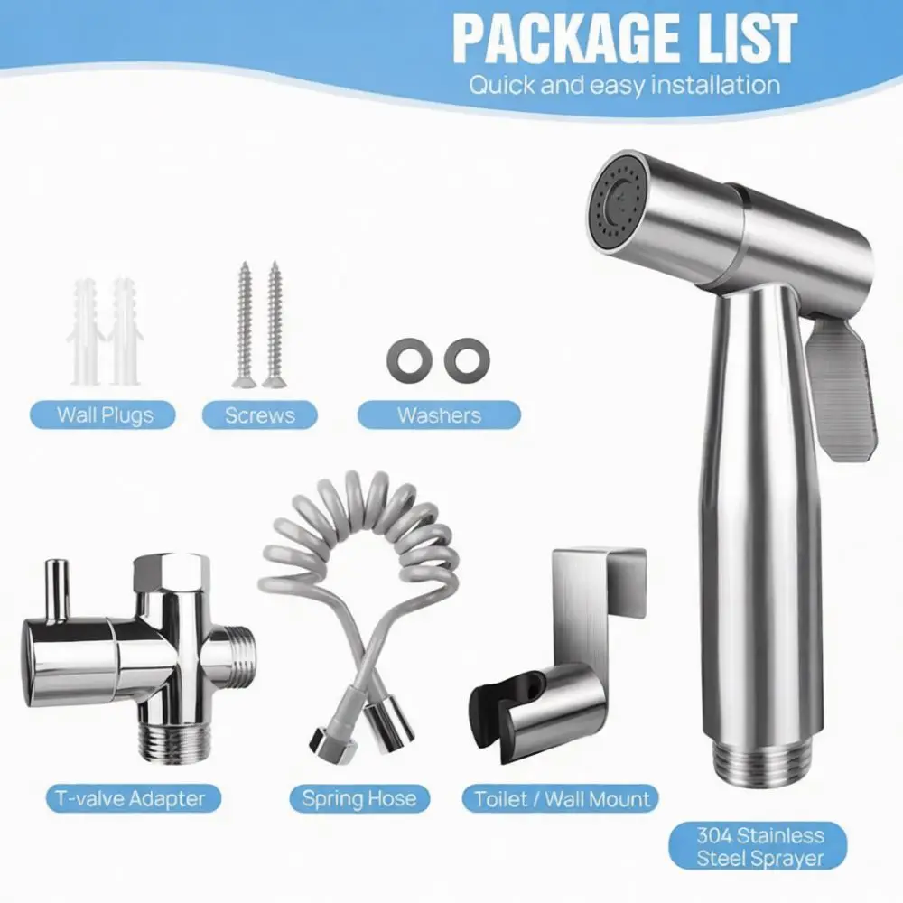 Toilet Bidet Spray Angle Valve One In Two Out Diverter Copper Bathroom Sprayer Kit Modern Handheld Cleaning Shower Head