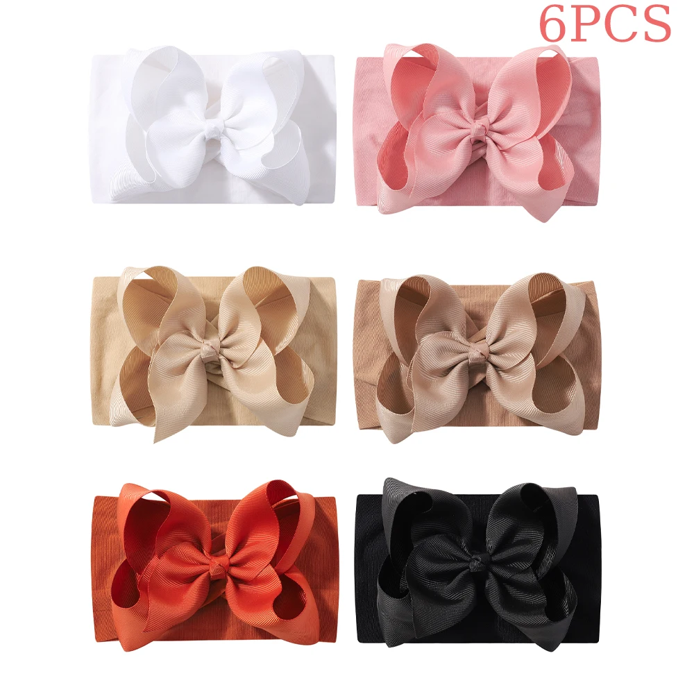 6/20PCS Zachte Baby Hoofdbanden met 4.5 Inch Haarelastiekjes Headwraps voor Baby Meisje Hoofdband pasgeborenen Haaraccessoires Haarband