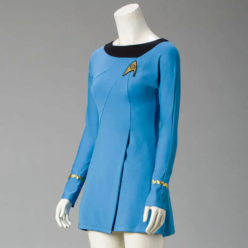 Startreks Cosplay Uniform Cosplay ST Female Duty Uniform Blue Dress Cosplay Costudes