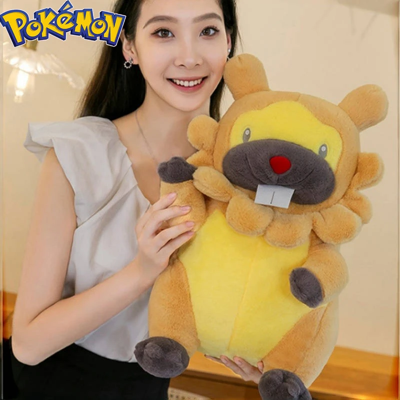 45/55/70Cm Big Size Pokemon Bidoof Pluche Cartoon Anime Knuffels Zacht Kussen Pop Kawaii Gevulde Plushie ornament Cadeaus Voor Kinderen