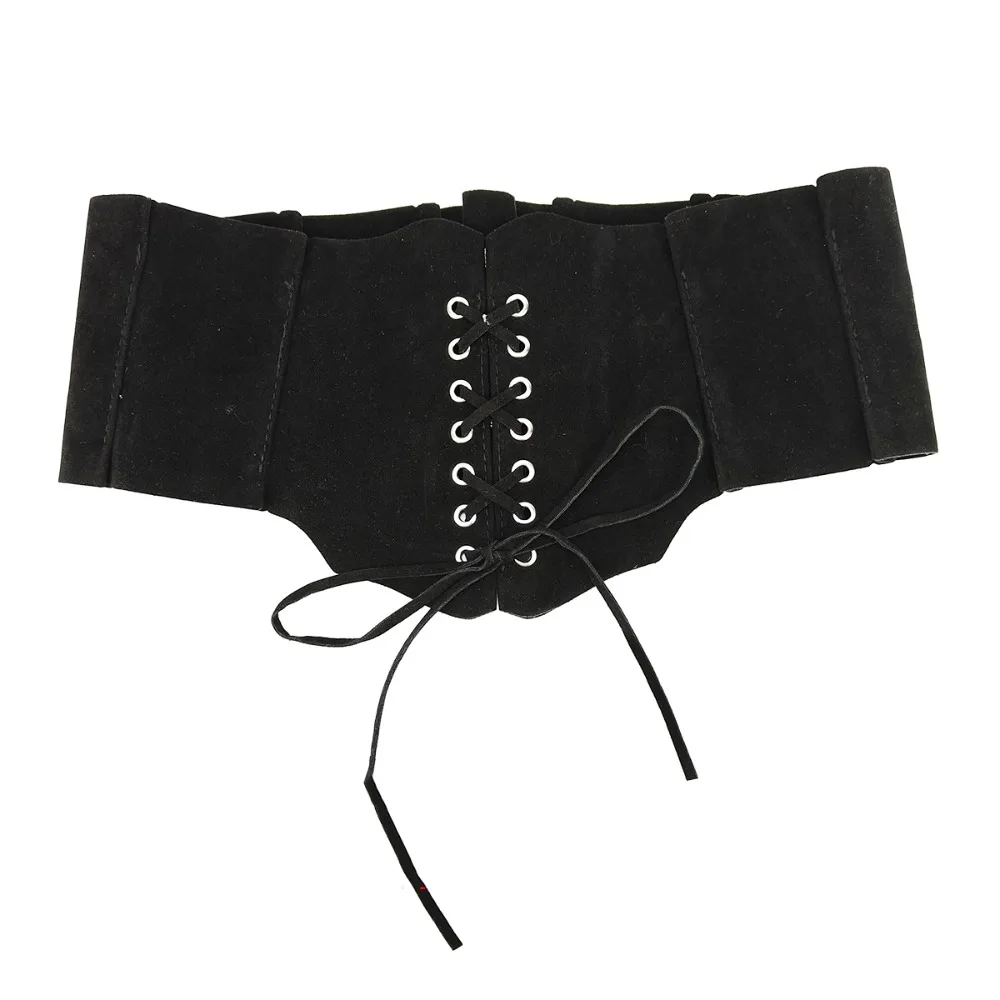 

Gothic Adjustable Pu Leather Corset Spicy Girl PU Leather Suede Wide Belt Solid Color Waistband Western Cowboy Belt Waistband