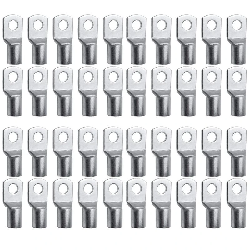 ABJI-40Pcs Tinned Copper Wire Nose Terminal Crimp SC Type Lugs Ring Cable Connector 6Mm2 M5/M6/M8 SC6-8