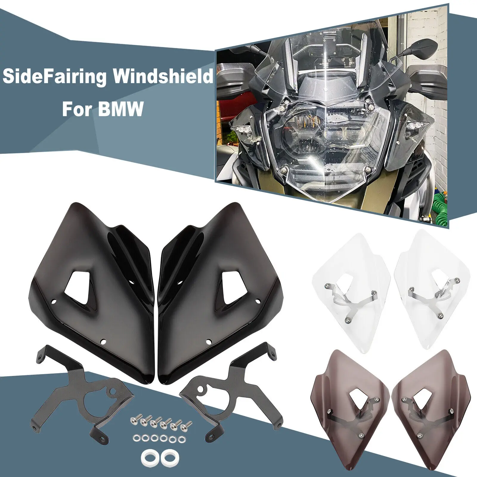 Side Fairing Windshield For BMW R1200GS R1250GS F750GS F850GS Wind Deflector Kit