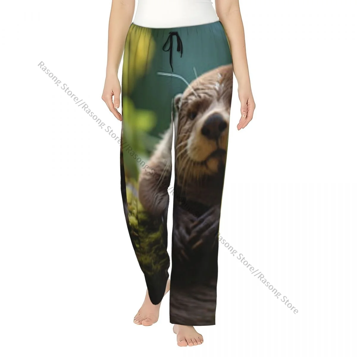 

Otter On Mossy Rock Women Sleep Pants Lounge Pants for Winter Nights