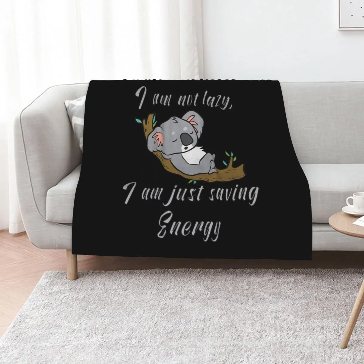 I am not lazy, i am just saving energy Throw Blanket Flannel anime Luxury Cute Plaid Soft Plush Plaid Flannel Fabric Blankets