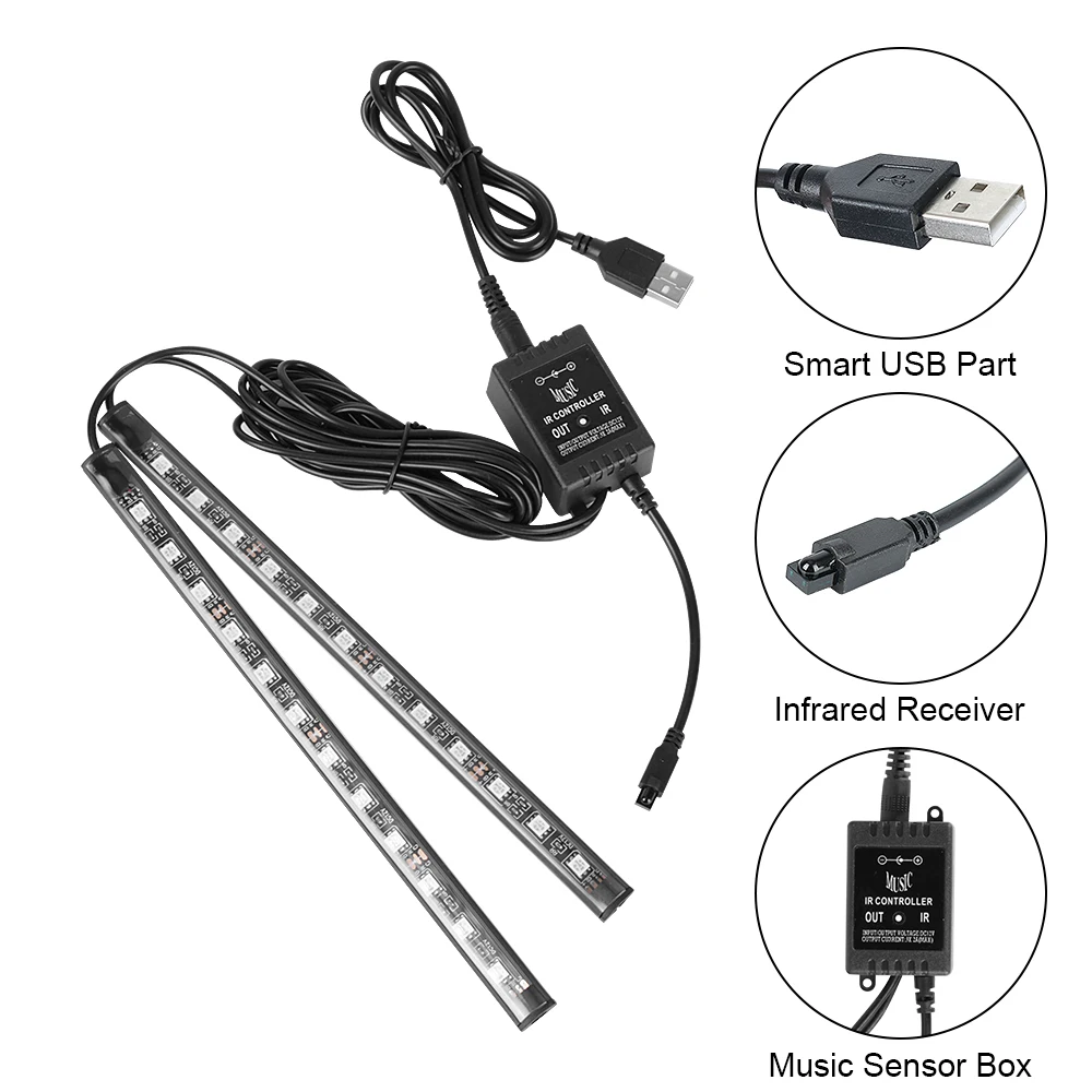 Universal Auto RGB Umgebungs Lichter LED Streifen Innen Lampen 8 Farben Dekorative Off Road 4x4 SUV Automobil Zubehör smart 12 V – Detail 7