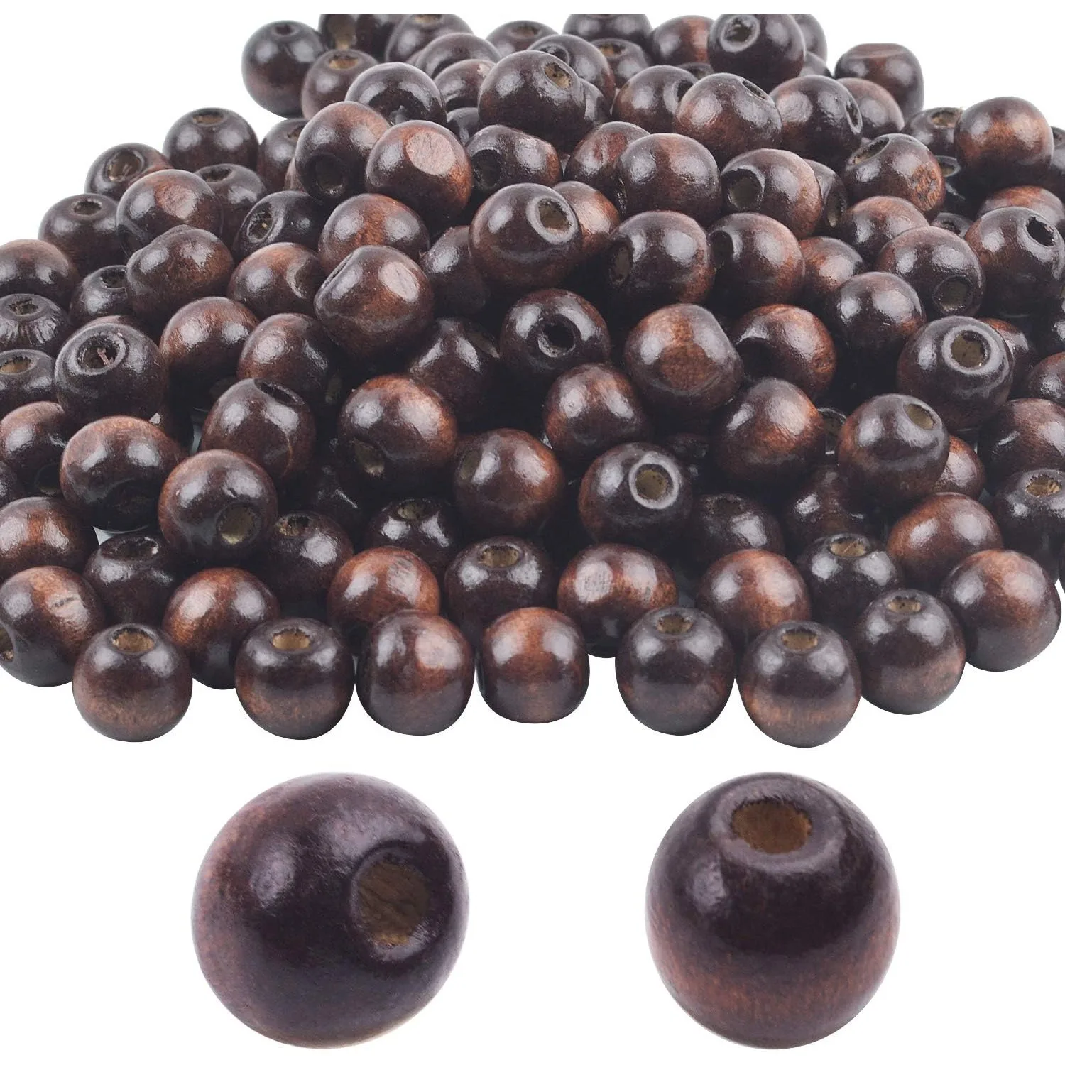 

200pcs Natural Wooden Beads Round Ball Spacer Beads Decoration Accessories for Jewelry Making Finding Charms(12mm)