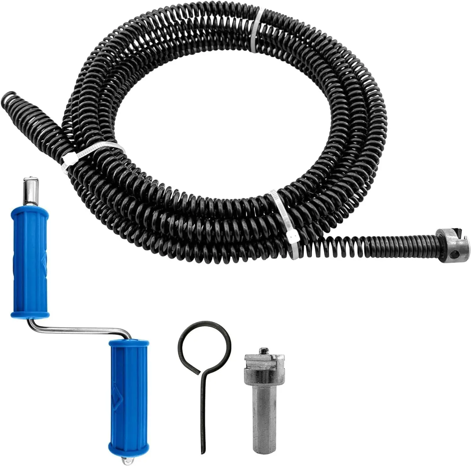 tuberías 5m,10mm de diámetro sirga desatascar tuberias,con adaptadores eléctricos y manuales (5m)