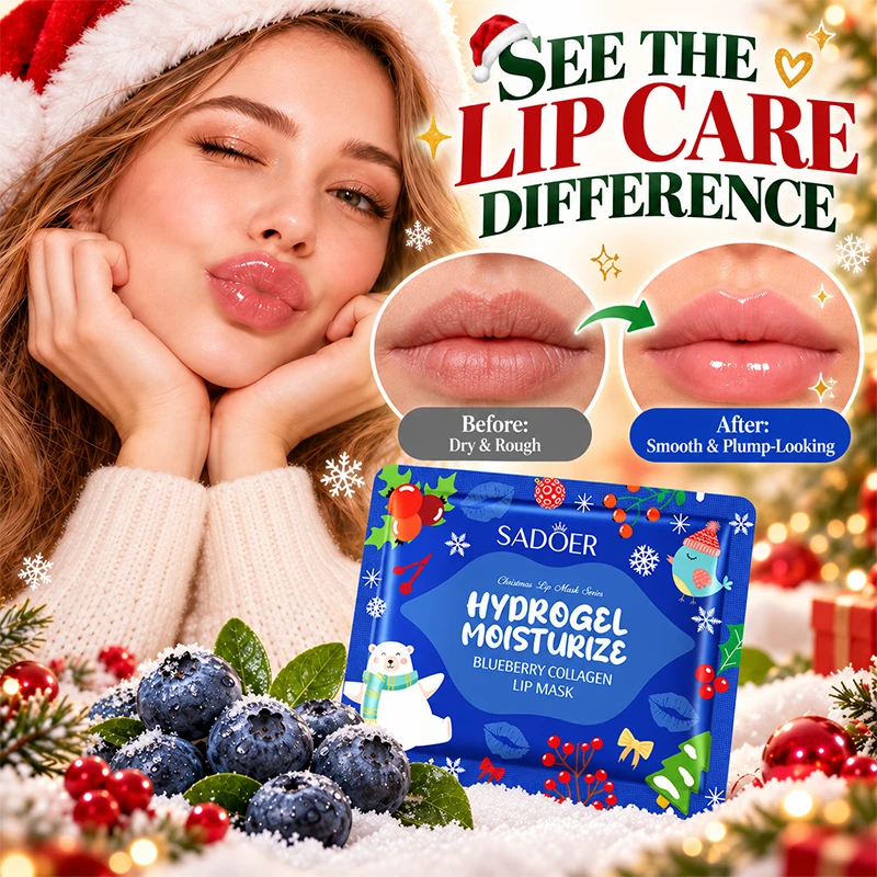 Christmas Beauty Gift Lip Mask Deep Collagen Hydration Nourishing Exfoliating Anti-Freeze Brighten Lip Skin Winter Skincare Mask