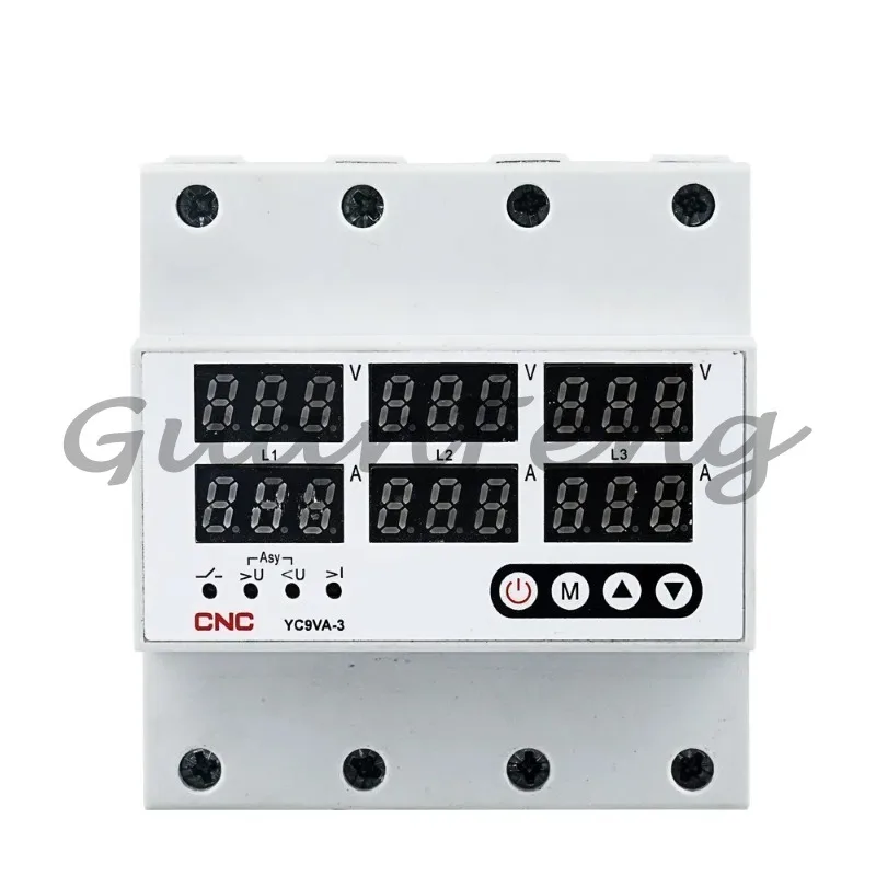 Three Phase Digital Voltage Protector YC9VA-3 230V Over Under Voltage Protection Device