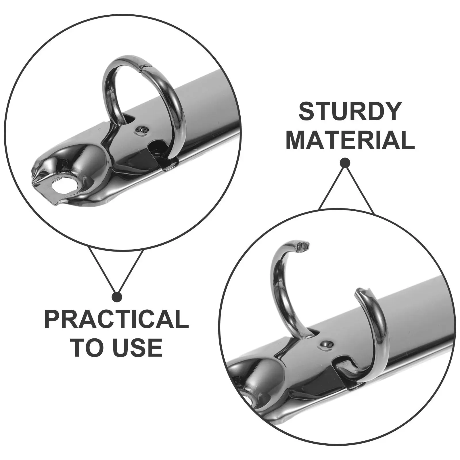 A4 Loose Leaf Notebook Metal Binder Rings Ring Binder Folder Binding Spine Office School Travel Use Binding Ring