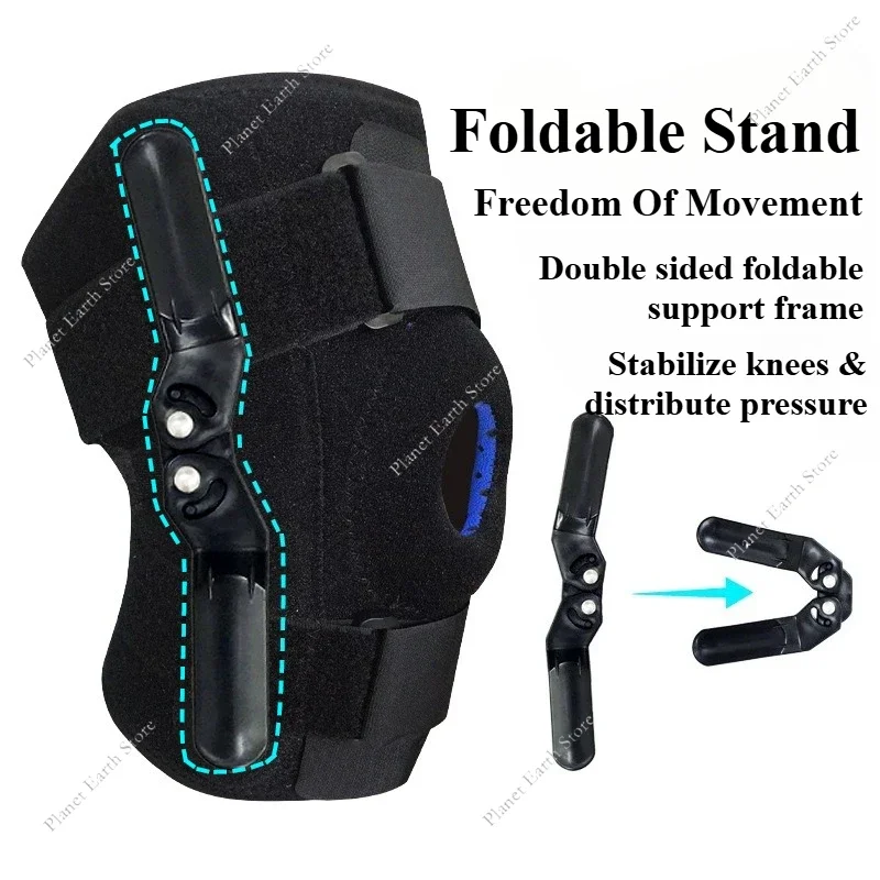 

Регулируемый наколенник, 1 шт., поддержка колена с боковыми стабилизаторами, подходит для спортивных тренировок и боли в колене, поддержка сухожилий надколенника