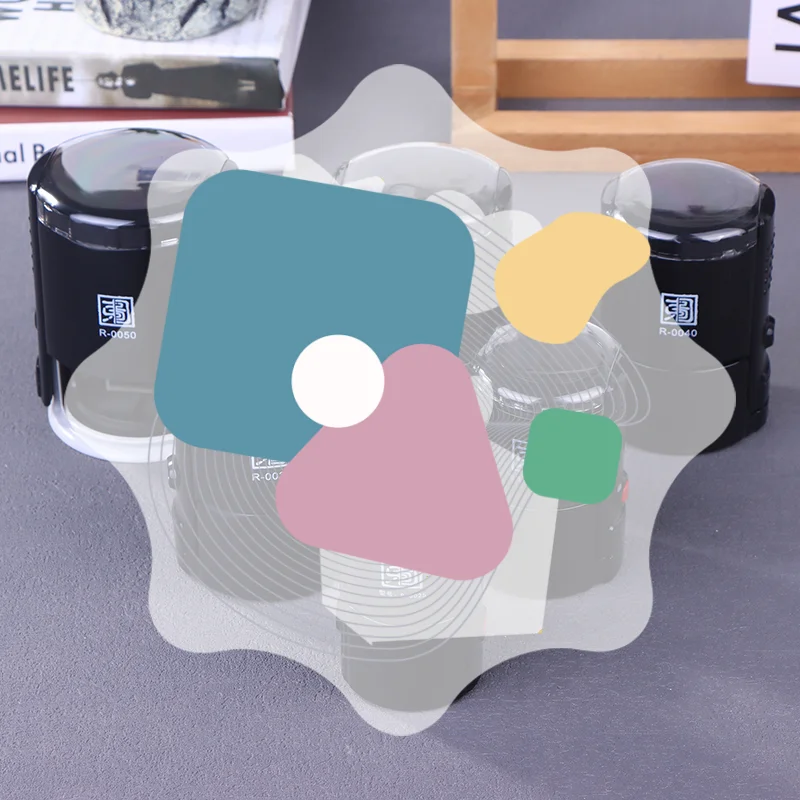 Customizable Self-Inking Stamps 25/30/40/50mm Round Large Size Self Inking Custom Text Stamp