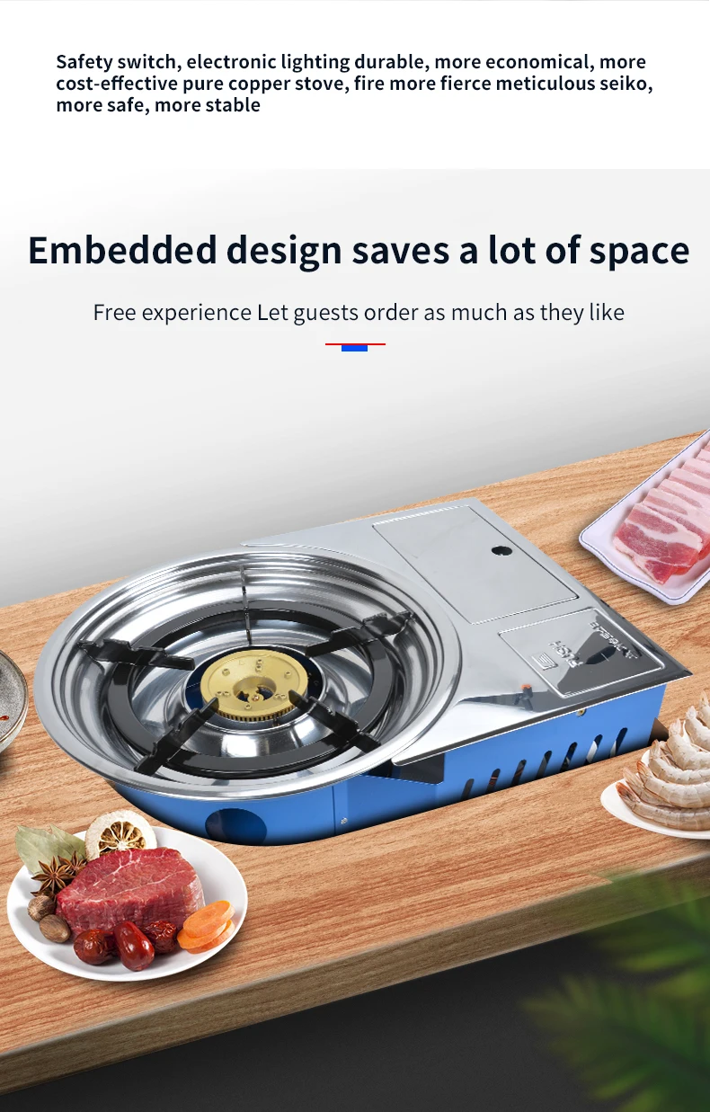 Commercial Gas Barbecue Grill Restaurant Indoor Desktop Barbecue Oven Gas Bbq Grill view 6