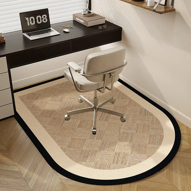 VIKAMA Zen-Style Floor Mat For Study Room, Learning Desk With Sliding Wheels Chair For Computer Use Protective Carpet Home Decor
