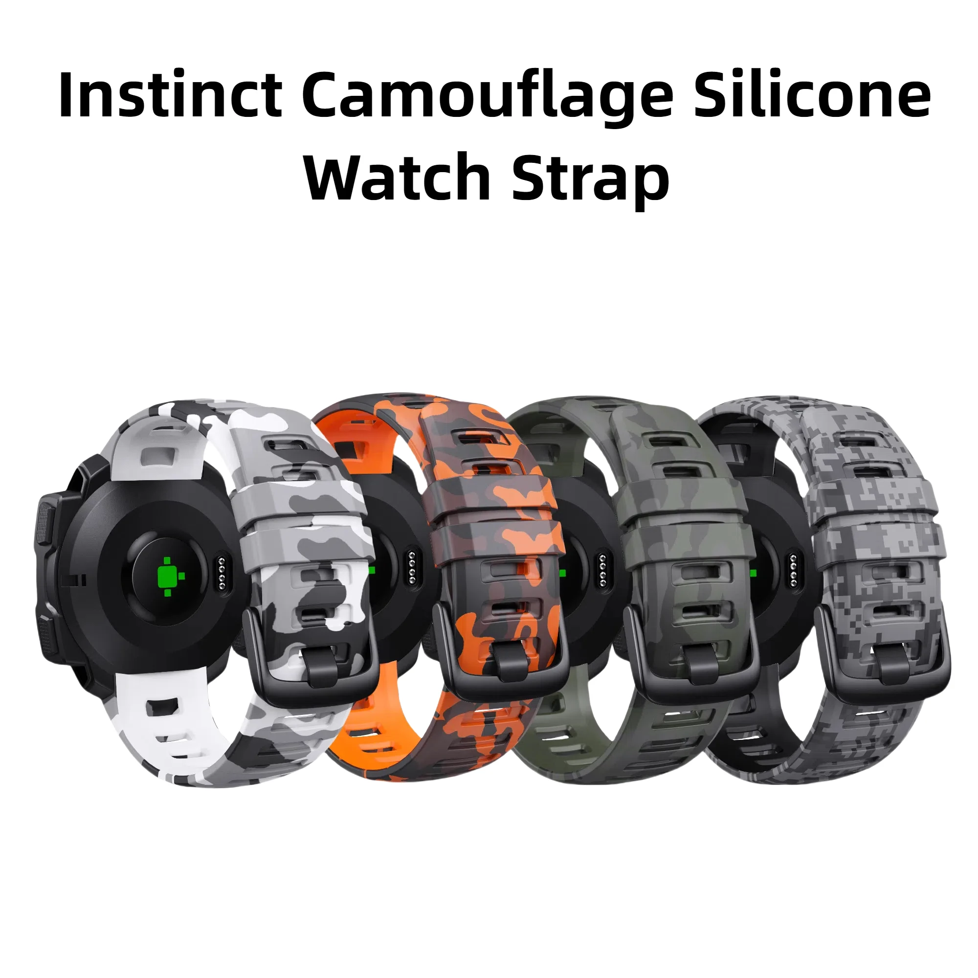 Silicone Wristband for Instinct Series, Incl. Instinct 2 & Solar, Esports-Style Replacement for Garmin Instinct Watches