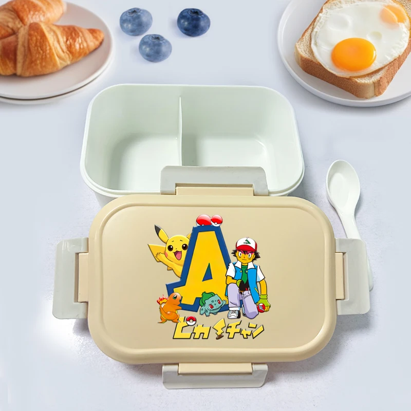 Nuevos Pokemons Pikachu, loncheras de dibujos animados para niños y niñas, caja Bento portátil de plástico para estudiantes de escuela, fiambrera aislada, regalo bonito para niños