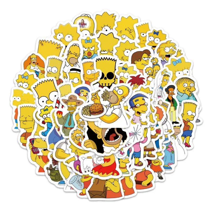 The Simpsons Homer Marge Bart 100 stickers high-quality cartoon graffiti printed creative DIY notebook desktop decoration gift