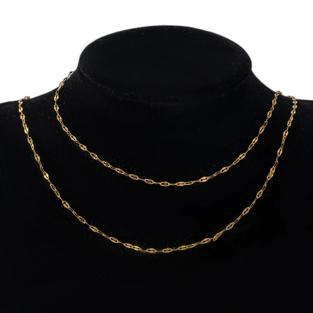 2meters Stainless Steel Thin Stainless Steel Lip Chain for Necklace Choker Bracelet DIY Jewelry Making Craft Supplies Components view 5