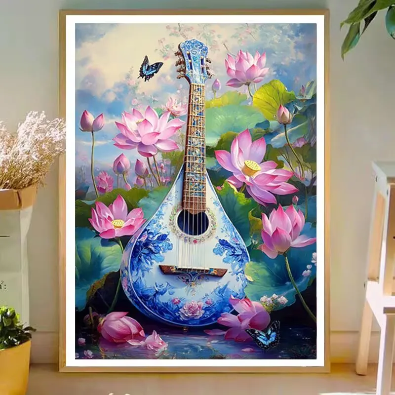 

11CT 9CT DIY Лотос Картина Наборы для вышивки крестом Вышивка крестиком Рукоделие Ремесло Печатная ткань Декор