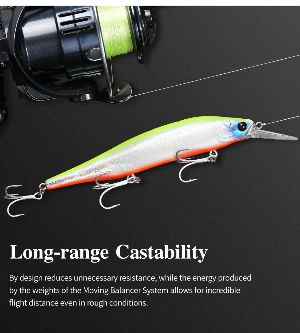 TSURINOYA 115 mm 18,5 g SinKing Minnow Salzwasserköder 115S NYX Gewichtssystem Weight Casting Pike Jerkbait Hartköder – Detail 14